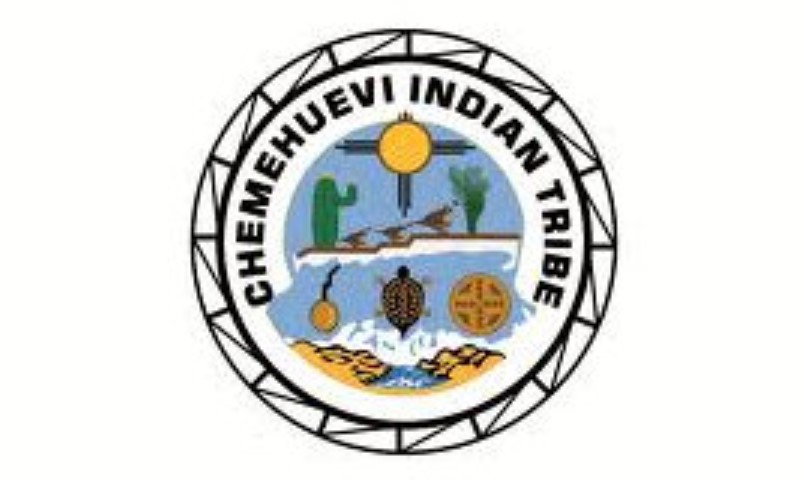 Chemehuevi Indian Tribe seal featuring sun, water, desert landscape, and tribal symbols