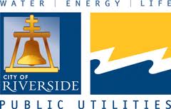 City of Riverside Public Utilities logo with water, energy, life tagline and wave graphic
