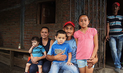 The Cruz family at their home.