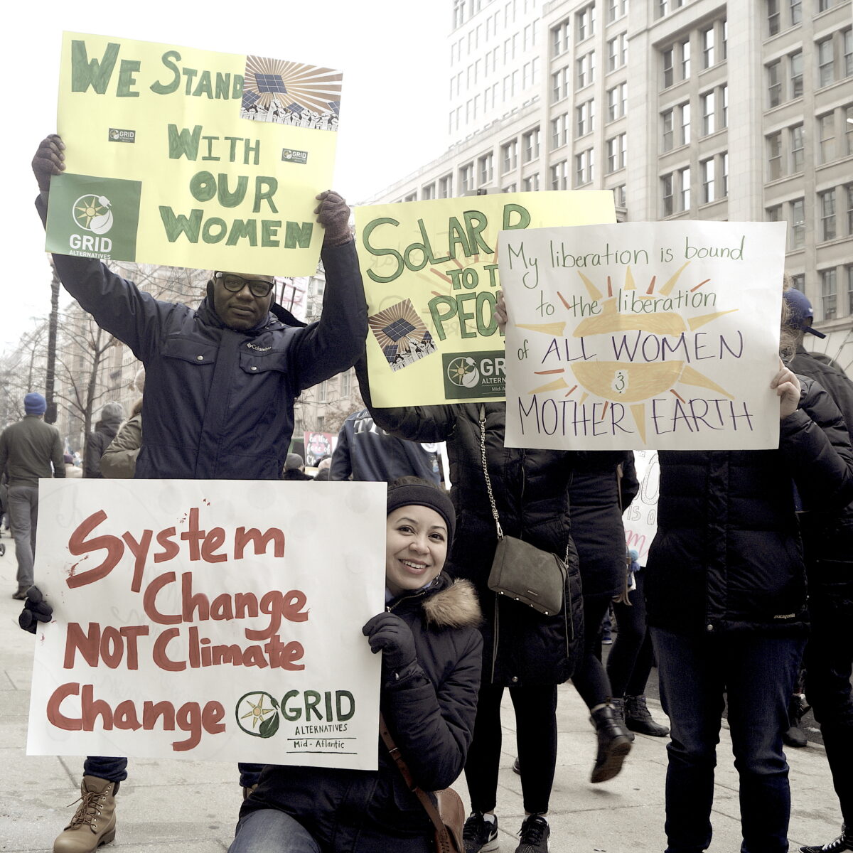 GRID Mid-Atlantic attends the Women's March in 2018.