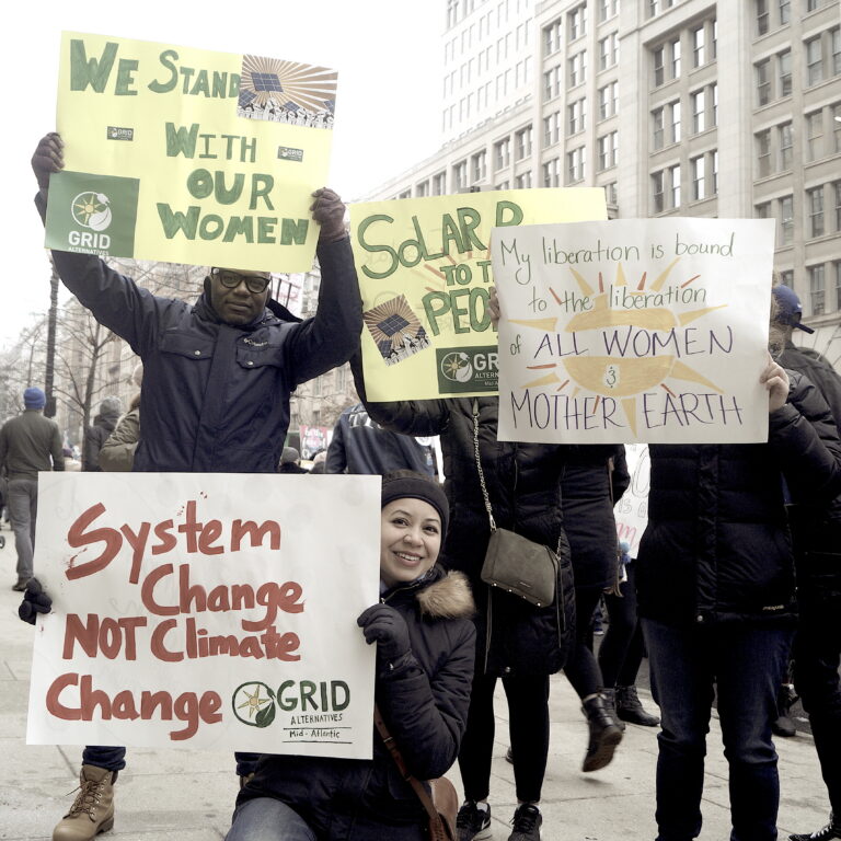GRID Mid-Atlantic attends the Women's March in 2018.