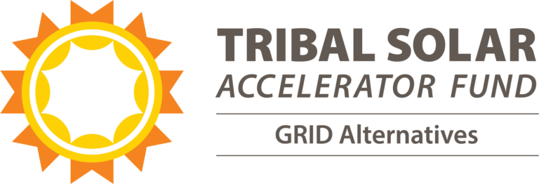Tribal Solar Accelerator Fund logo with sun icon and GRID Alternatives text