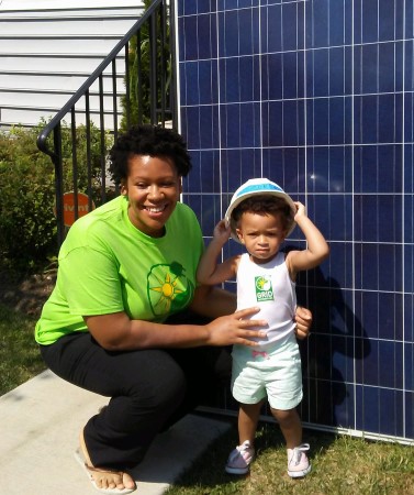 Homeowner Mrs. York and daughter