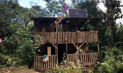 GRID brought solar electricity to the school, health center, and 18 houses in San Isidro, in addition to a solar-powered water pump bringing potable water to 24 families.