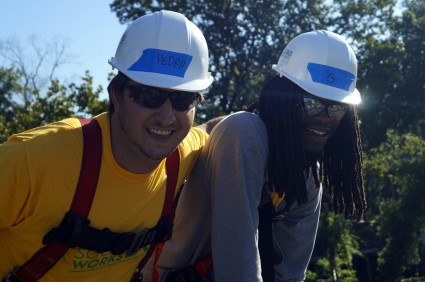 Pedro and Tyshaun pose for the camera