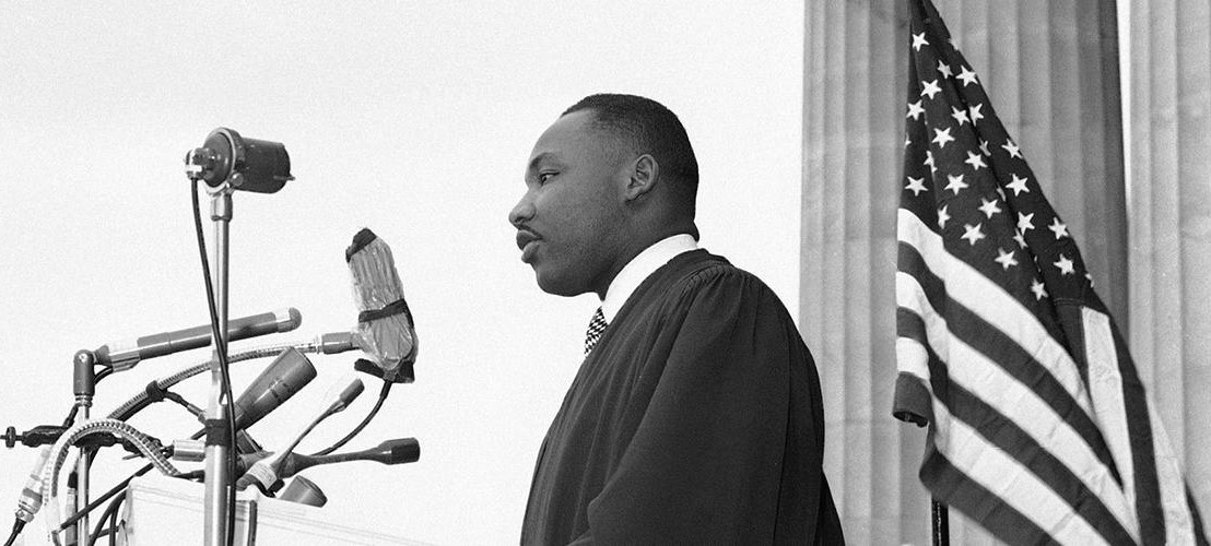 Dr. Martin Luther King, Jr. delivers his "Give Us the Ballot" speech in 1957.