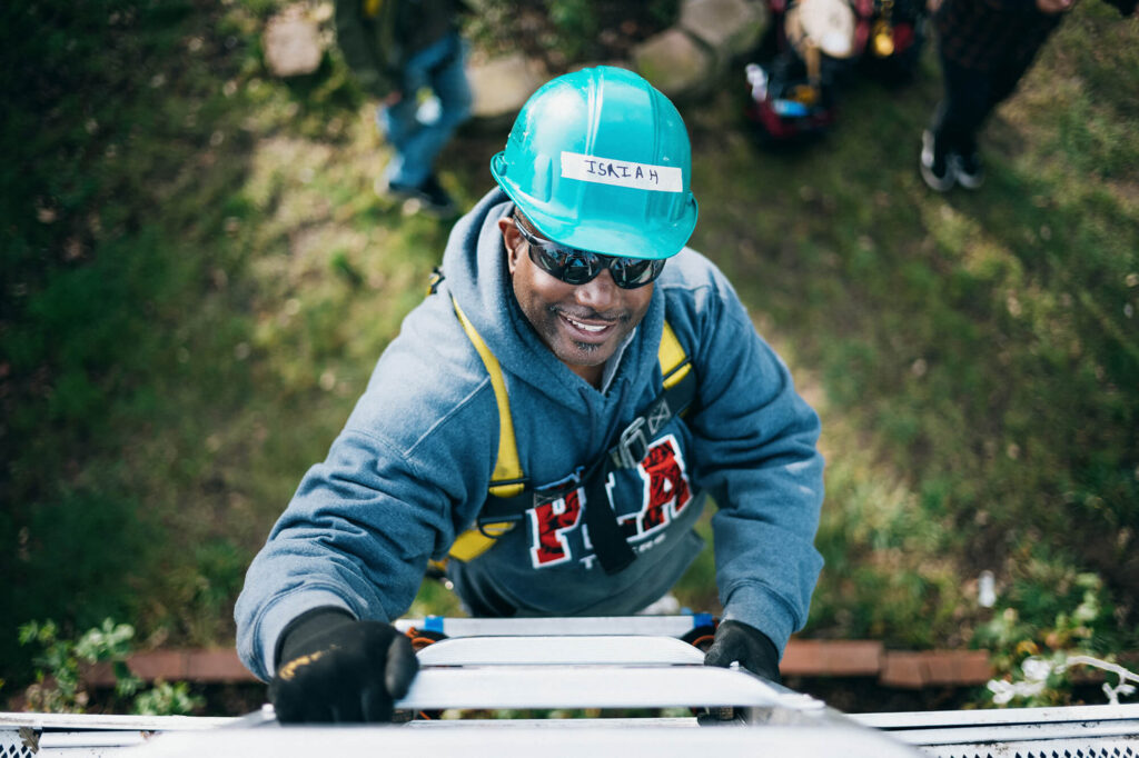 Person on ladder