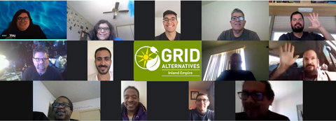 Grid Alternatives team video conference call with 16 participants on screen