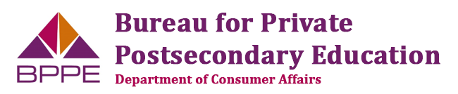 BPPE logo: Bureau for Private Postsecondary Education, Department of Consumer Affairs