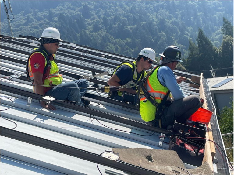 GRID Alternatives Bay Area North Coast working with Yurok Tribe members in the Weitchpec Tulley Creek Sustainable Facilities Project.