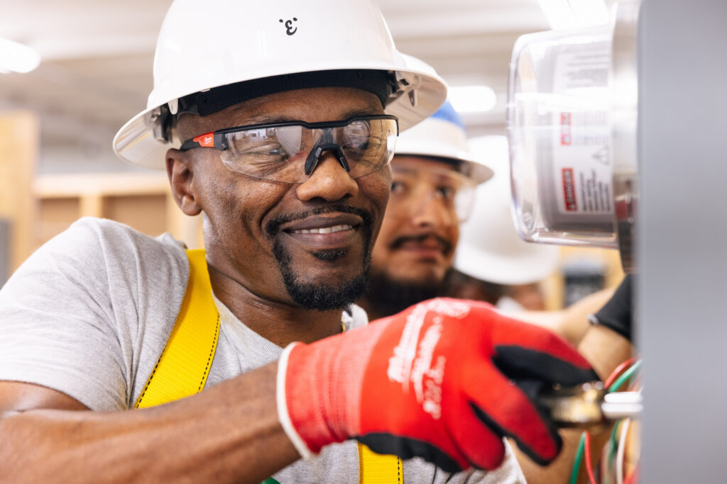 Man with safety equipment