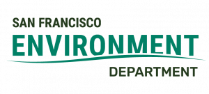 San Francisco Environment Department logo with teal text and wavy underline