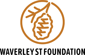 Waverley St Foundation logo with stylized leaf and pinecone in orange circle